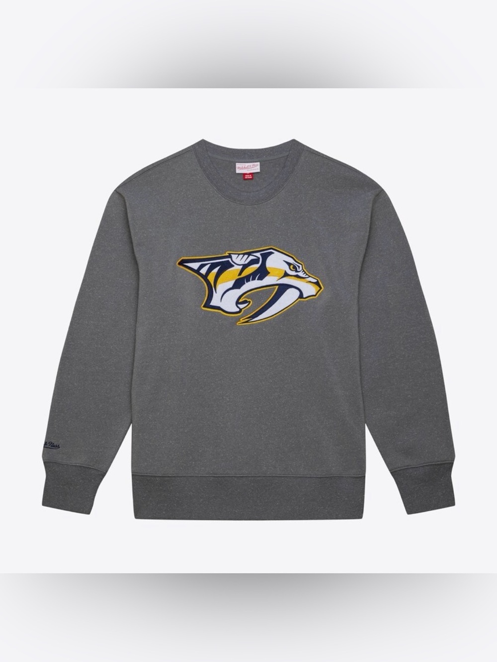 VGUC Mitchell & Ness Nashville Predators Gray Snow Washed Fleece Sweatshirt Sz L